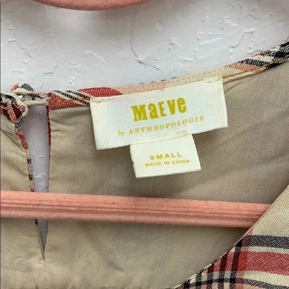 Anthropologie Maeve Priscilla Plaid Women’s Blouse Size Small - Picture 4 of 5